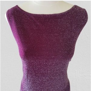Vintage Jananas 90s metallic plum dress size 1X EUC